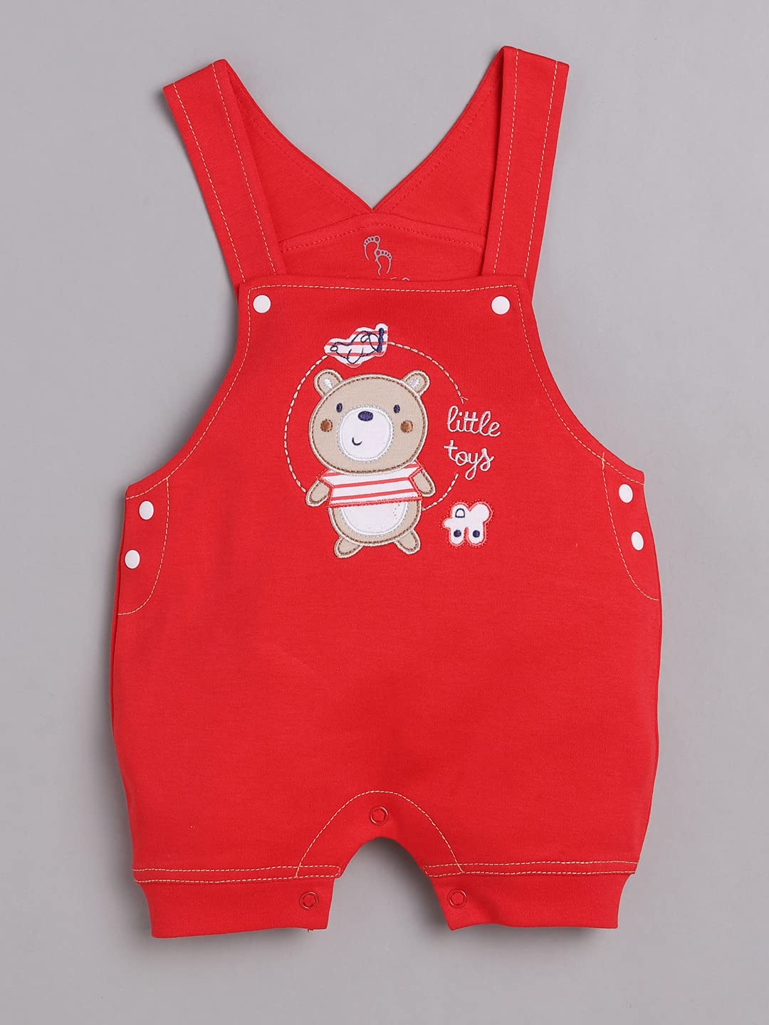100% Pure Cotton Dungaree for Baby Boys-RED