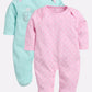 BabyGo 100% Cotton Rompers/Sleepsuits/Jumpsuit/Night Suits for Baby Girls, New-Born, infants, Pack of 2 Combo