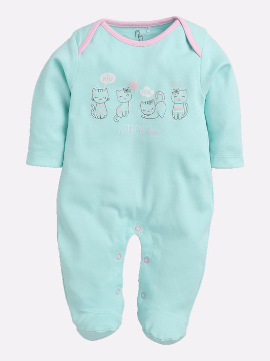BabyGo 100% Cotton Rompers/Sleepsuits/Jumpsuit/Night Suits for Baby Girls, New-Born, infants, Pack of 2 Combo