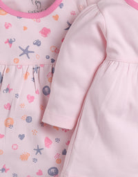 Full Sleeve Regular Round Neck A Line Frocks for Baby Girls (Pack of 2)
