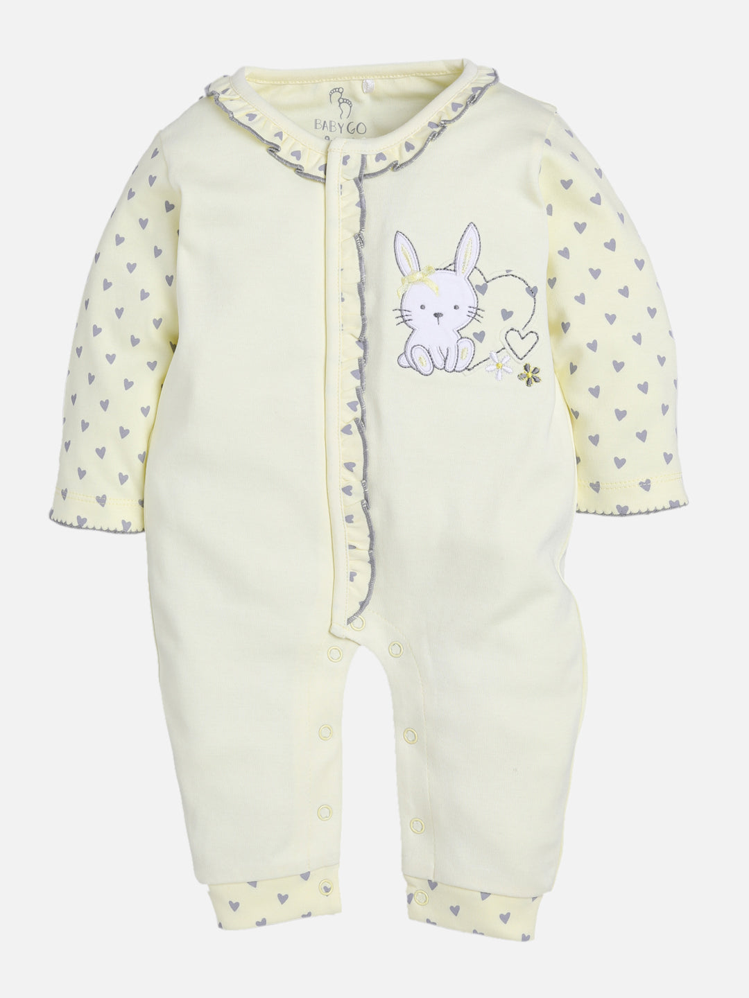 100% Pure Cotton Romper/Bodysuit/Sleepsuit for Baby Girls Lemon