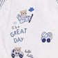 Printed footed romper for Baby Boy-NAVY