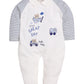 Printed footed romper for Baby Boy-NAVY