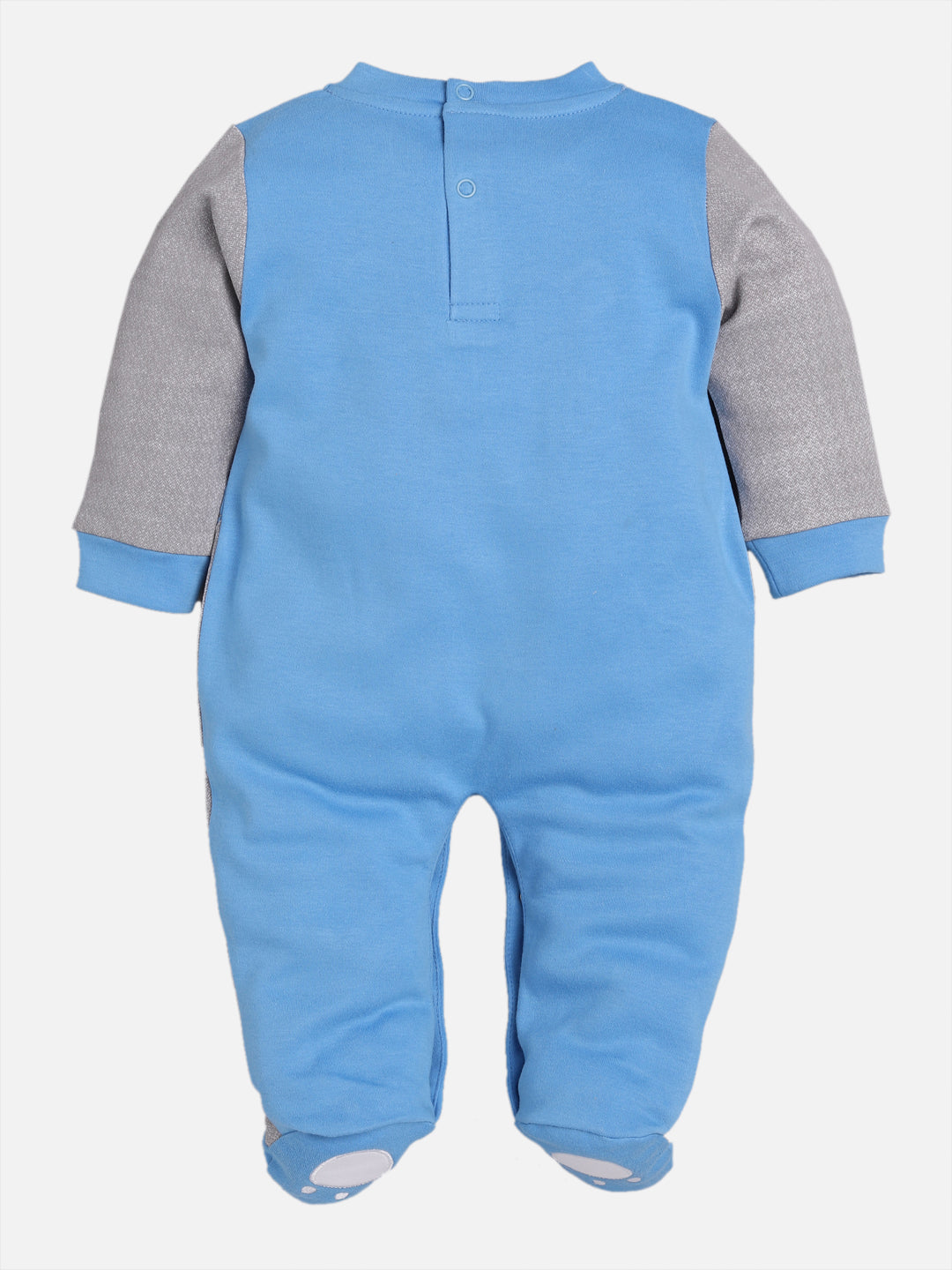 BABY GO 100% Pure Cotton Full Sleeves Rompers/Bodysuit/Sleepsuit for Baby Boys-BLUE