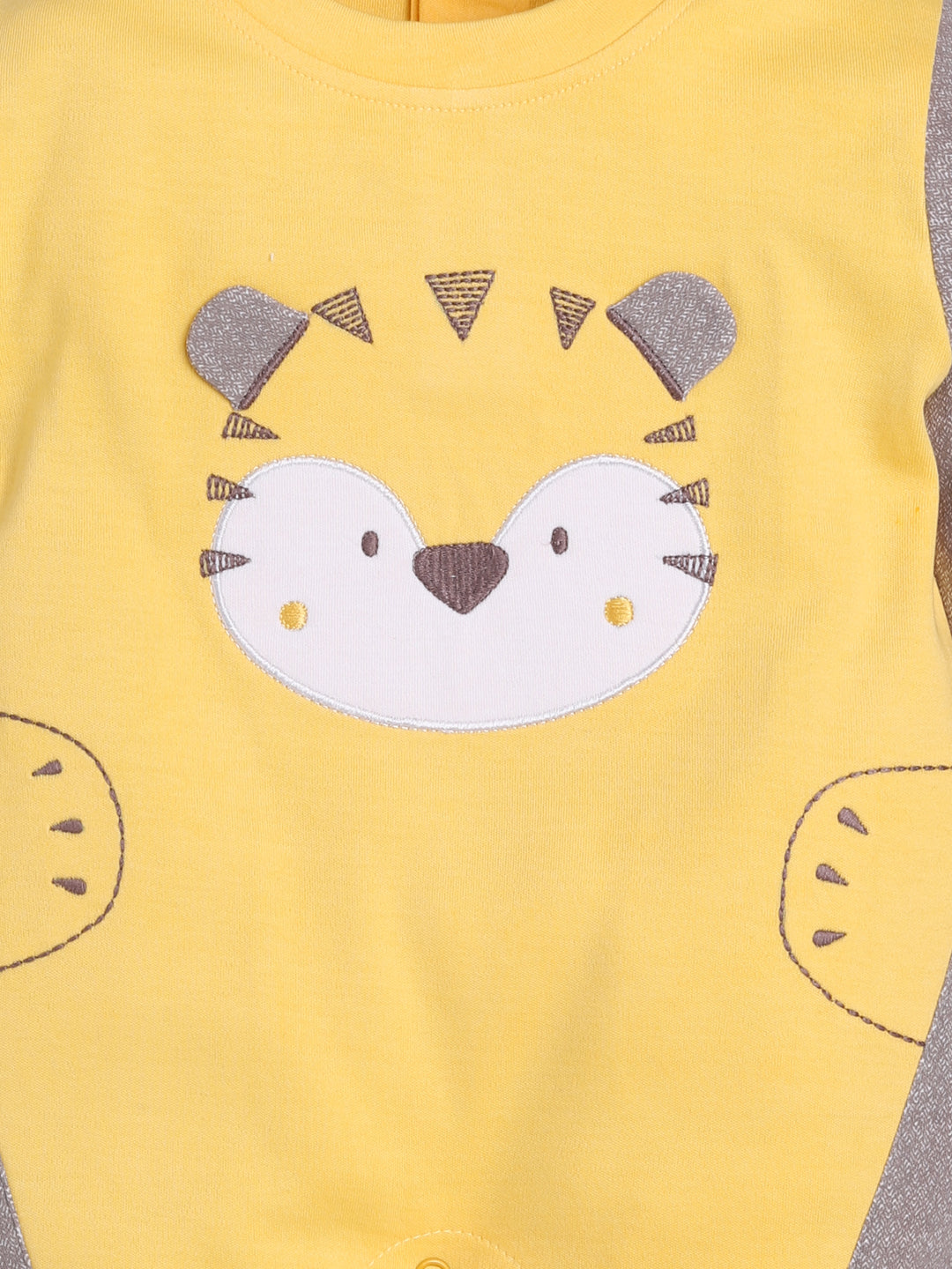 Full Sleeves Rompers/Bodysuit/Sleepsuit for Baby Boys-YELLOW
