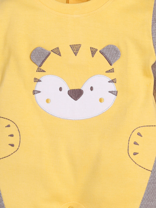 Full Sleeves Rompers/Bodysuit/Sleepsuit for Baby Boys-YELLOW