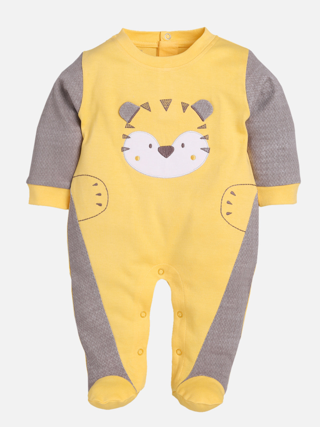 Full Sleeves Rompers/Bodysuit/Sleepsuit for Baby Boys-YELLOW
