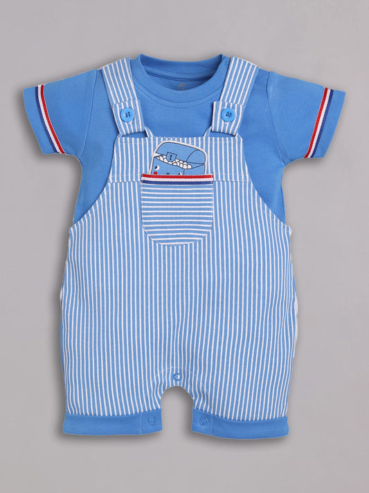 100% Pure Cotton Dungaree for Baby Boys-ROYAL