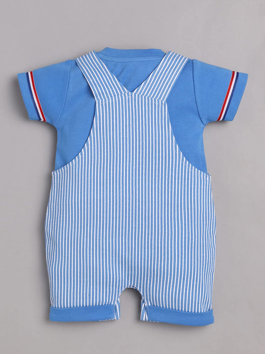 100% Pure Cotton Dungaree for Baby Boys-ROYAL