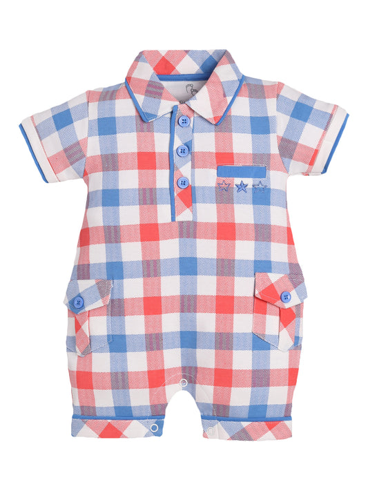Half Sleeves Romper for Baby Boys 100% Pure Cotton-ROYAL