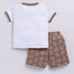 Little Dragon Baby Boy Half T Shirt & Short Set-Brown