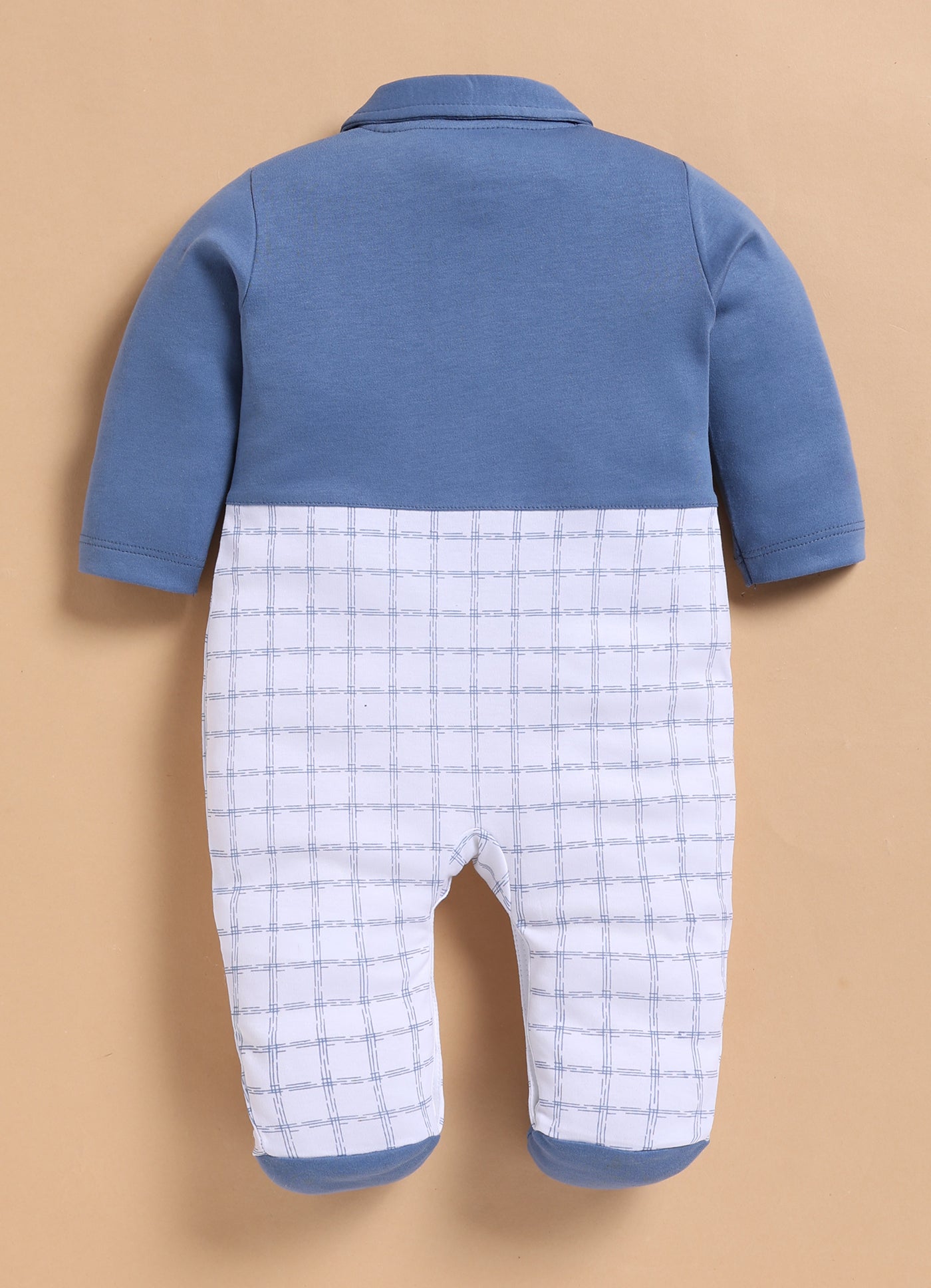 Full Sleeve Romper for Boys - Navy Blue Sailing Ships