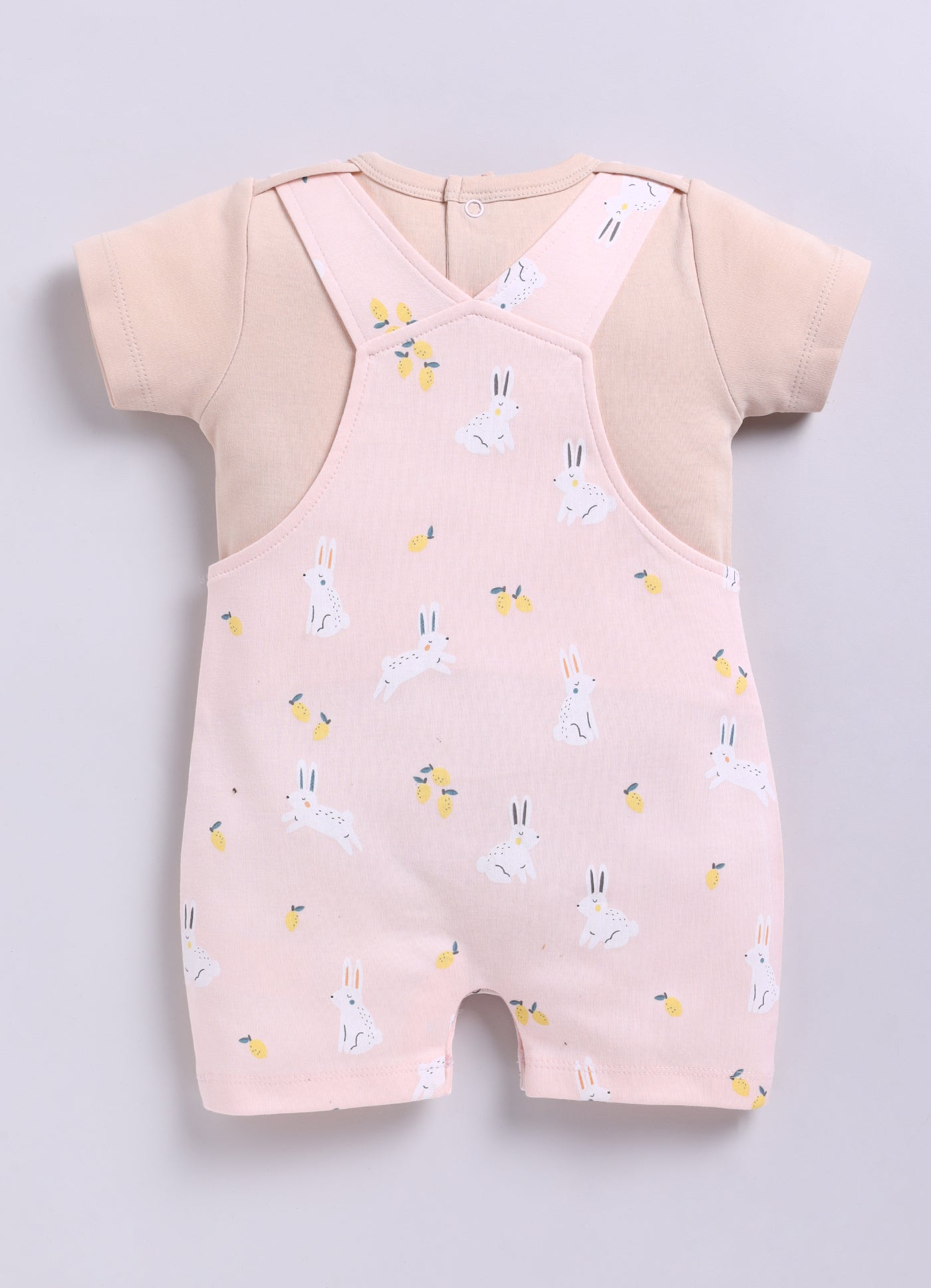 Half Sleeve Dungaree for Girls - Rose