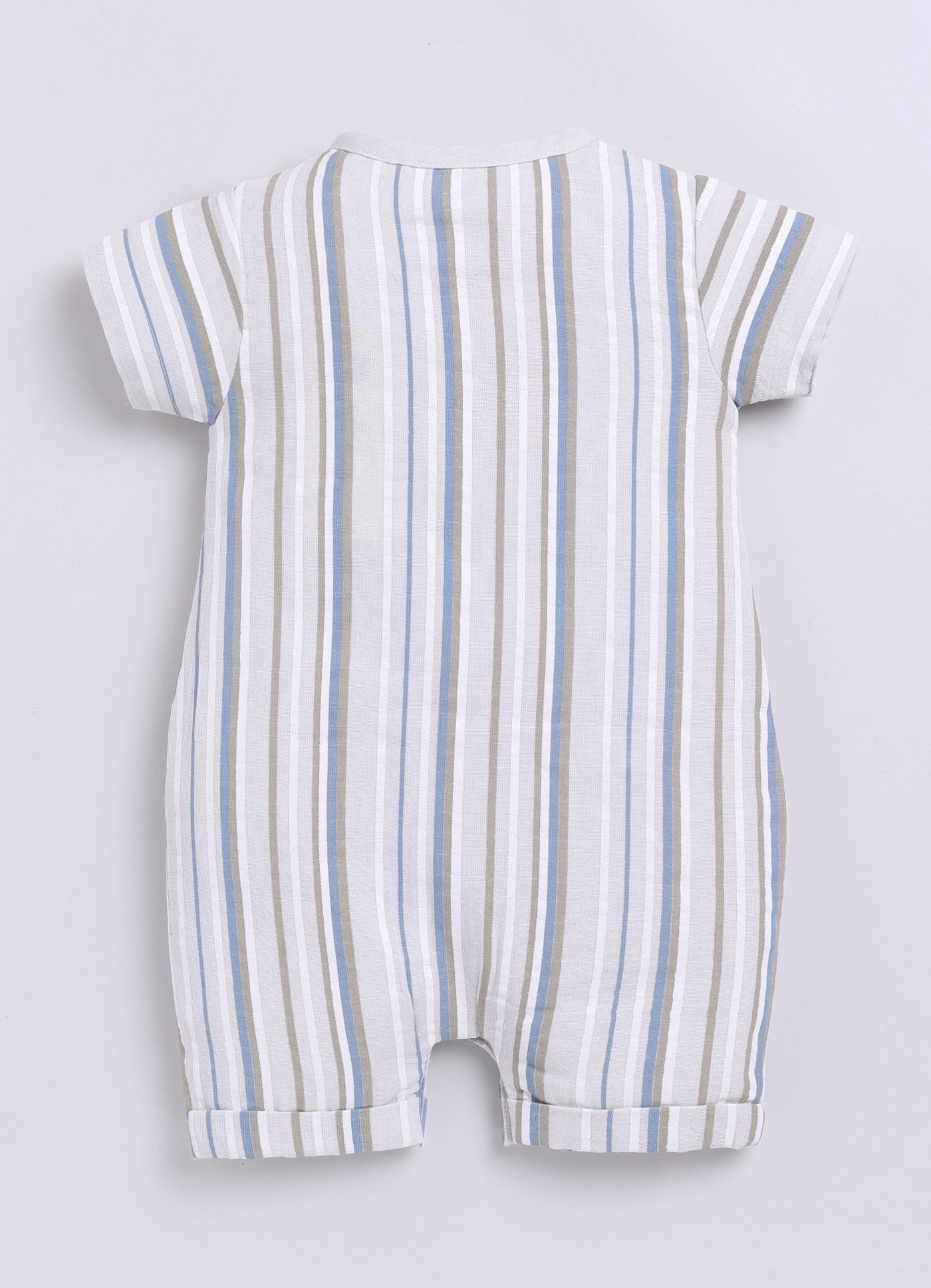 Multi Color Striped Baby Boy Half Sleeves Romper-BEIGE