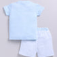 Baby Boy Summer Adventure Half T Shirt & Short Set-Sky