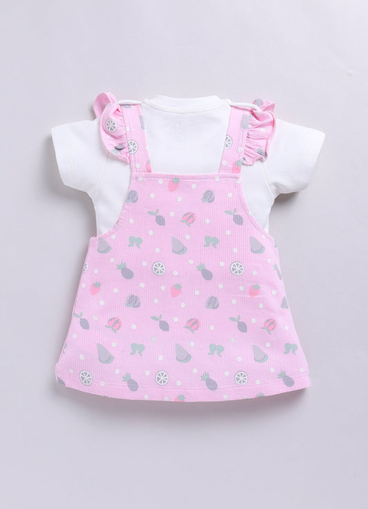 Baby Girl Floral Pinafore Dress with Cute Pockets-PURPLE