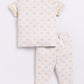 Playful ABC Printed Baby Boy Half Sleeves Night Suit-BEIGE