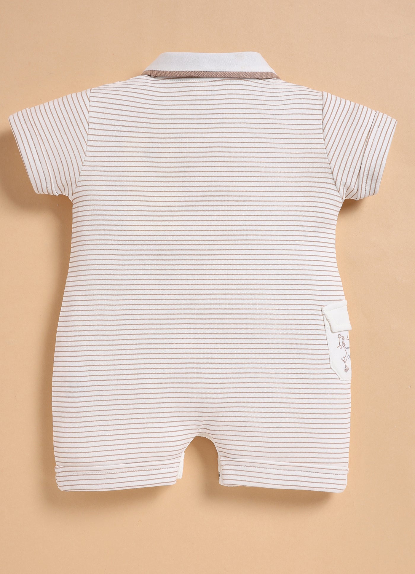 Half-Sleeve Romper for Boys – White Polo Romper