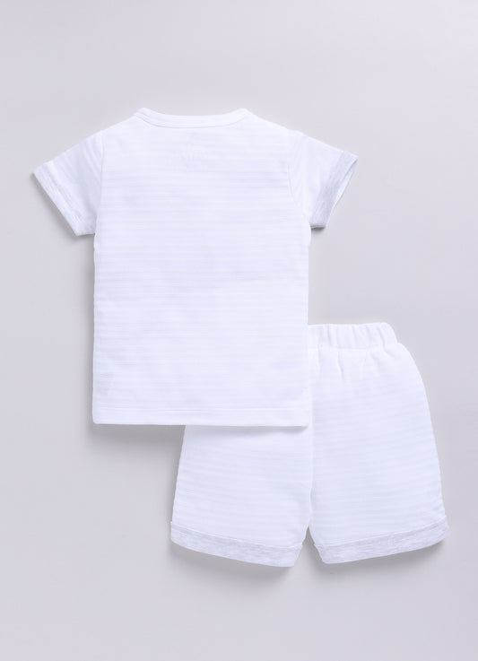 Baby Boy Little Explorer Half T Shirt & Short Set-Gray
