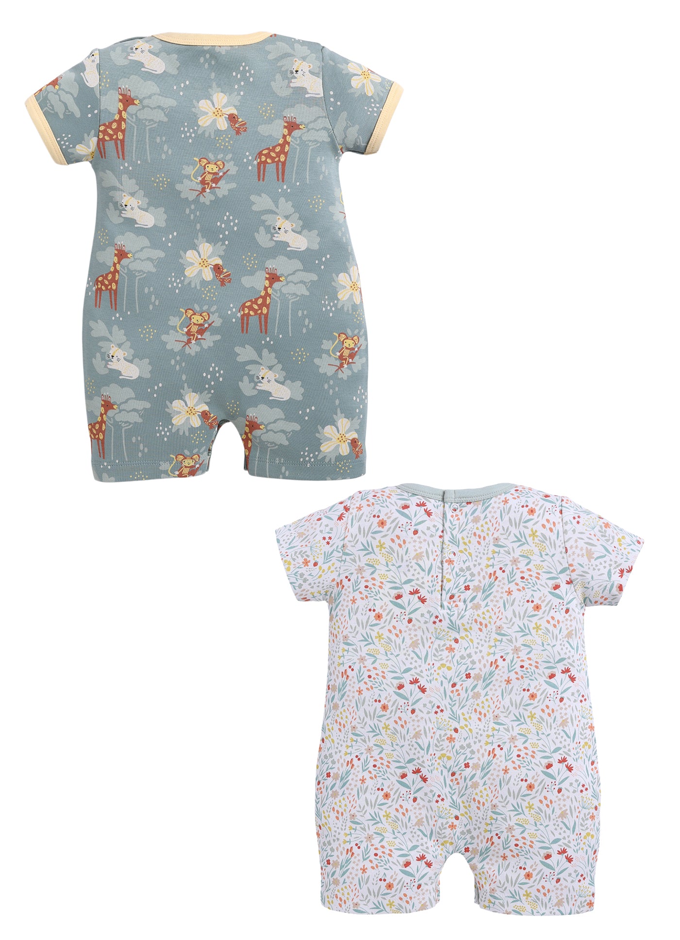 Half Sleeve Romper for Girls - Mint & Olive
