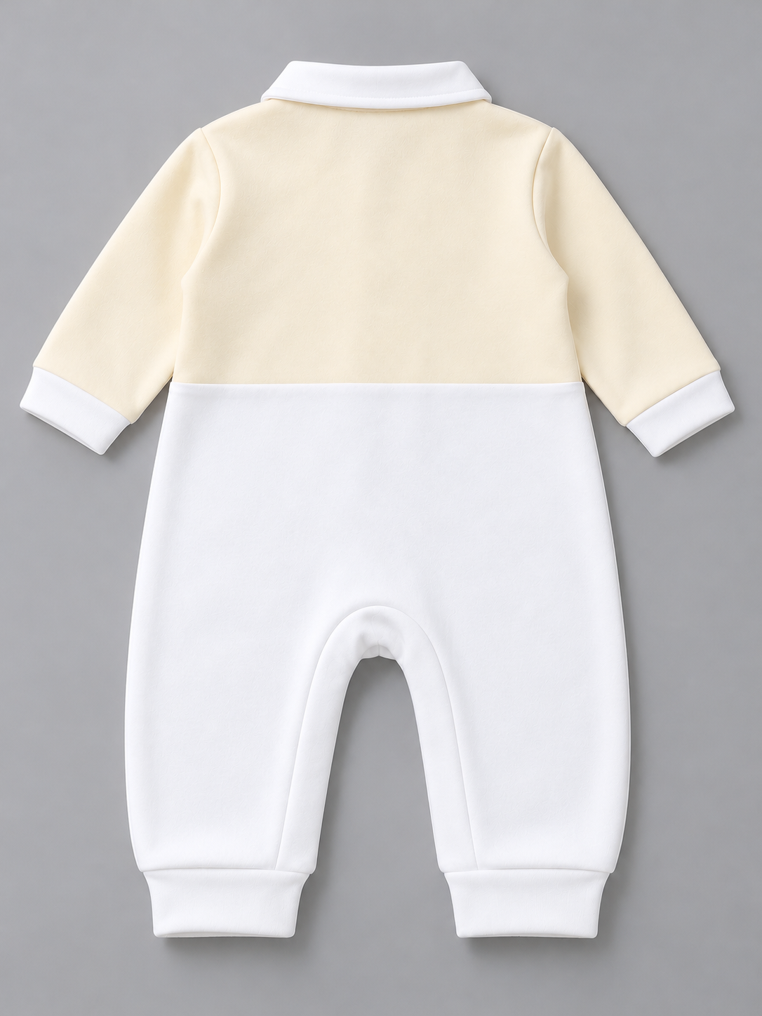 Little Adventure Car Embroidered Double-Breasted Full Sleeve Romper for Boys - Cream & White