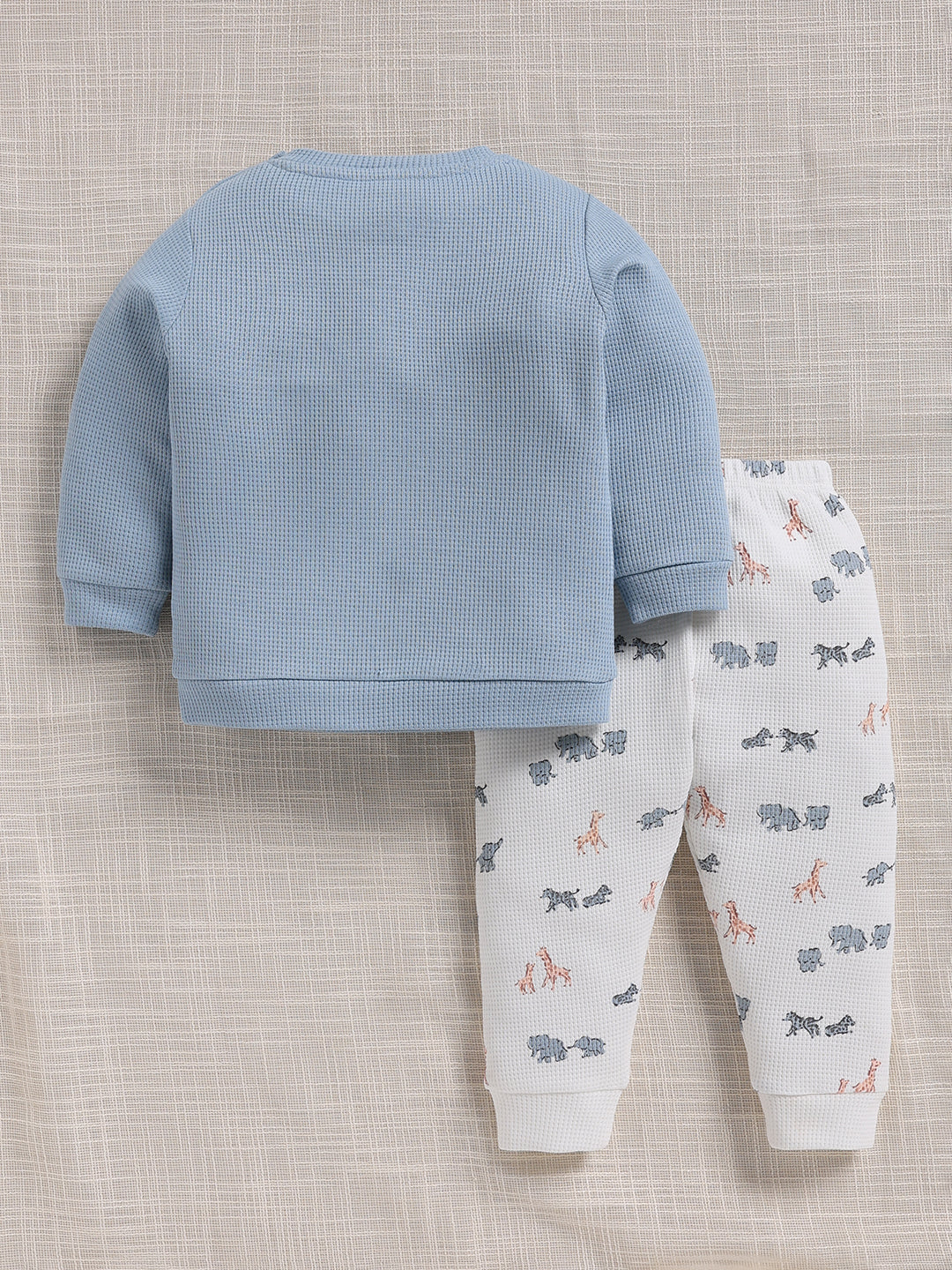 Top & Bottom for Boys - Baby Blue Safari Elephant