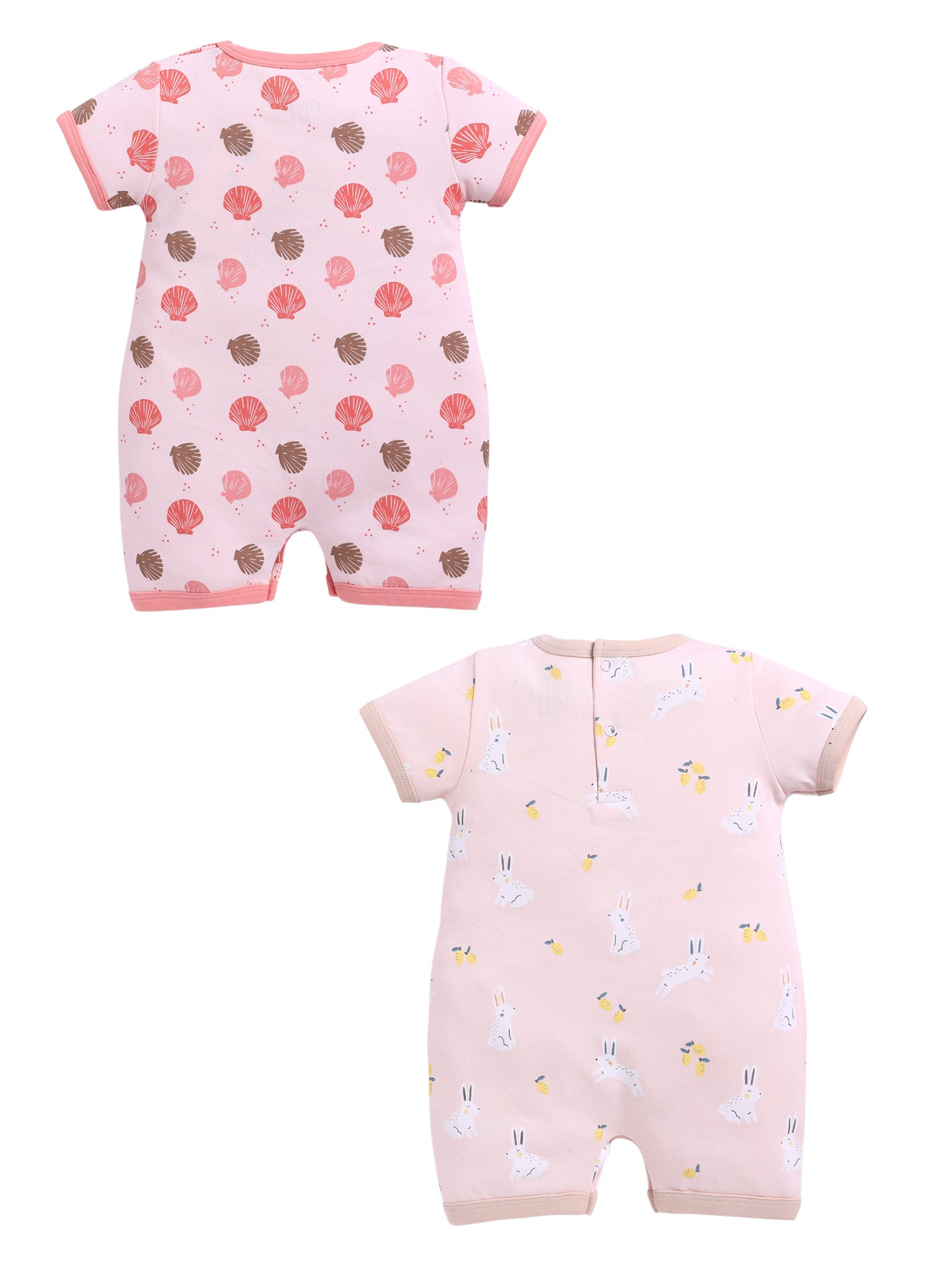 Half Sleeve Romper for Girls - Rose & Coral