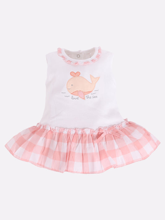 Baby girl Knee Length Dress-FUSHIA