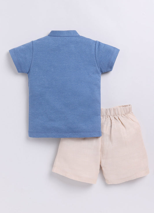 Cute Hug Me Baby Boy T Shirt & Short-NAVY BLUE
