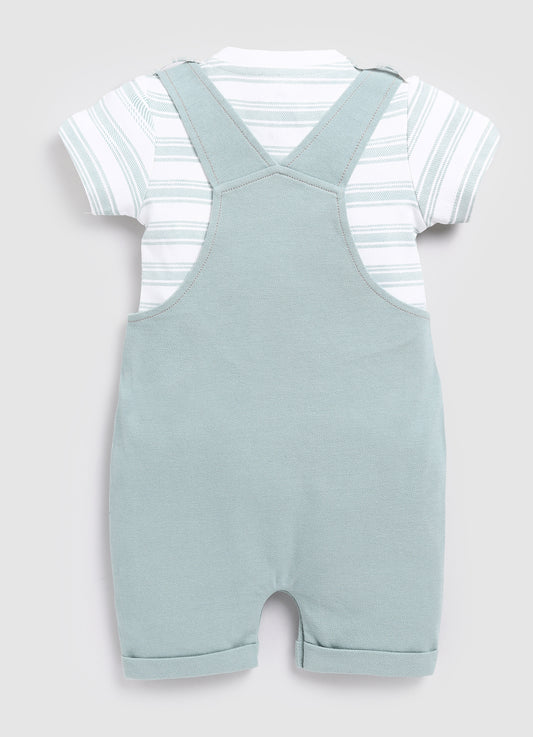 Summer Time Dungaree For Baby Boy-Green