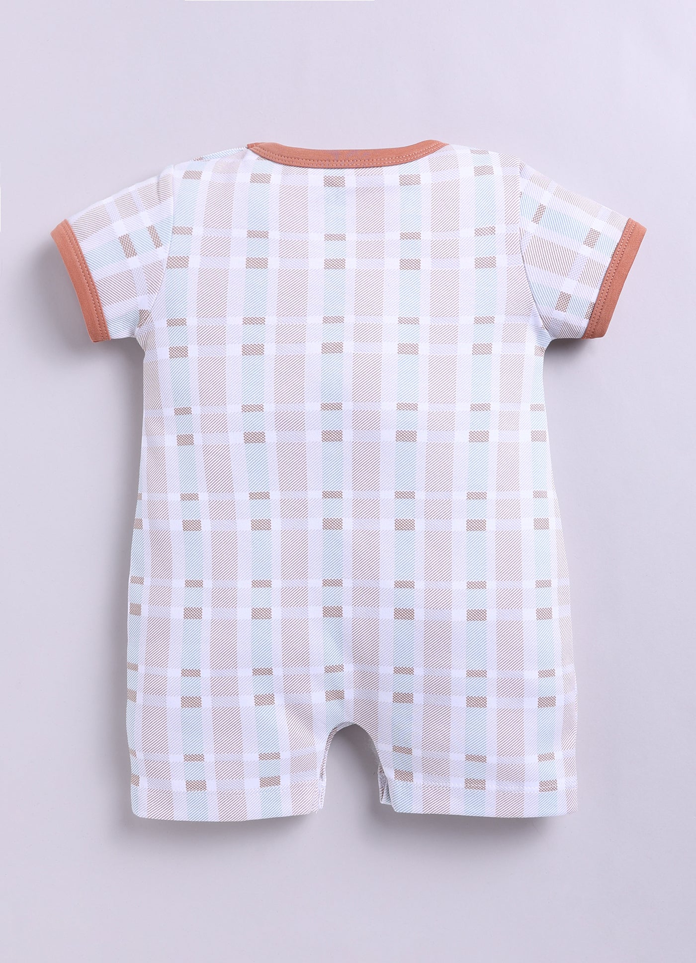 Half Sleeve Romper for Boys - Tan