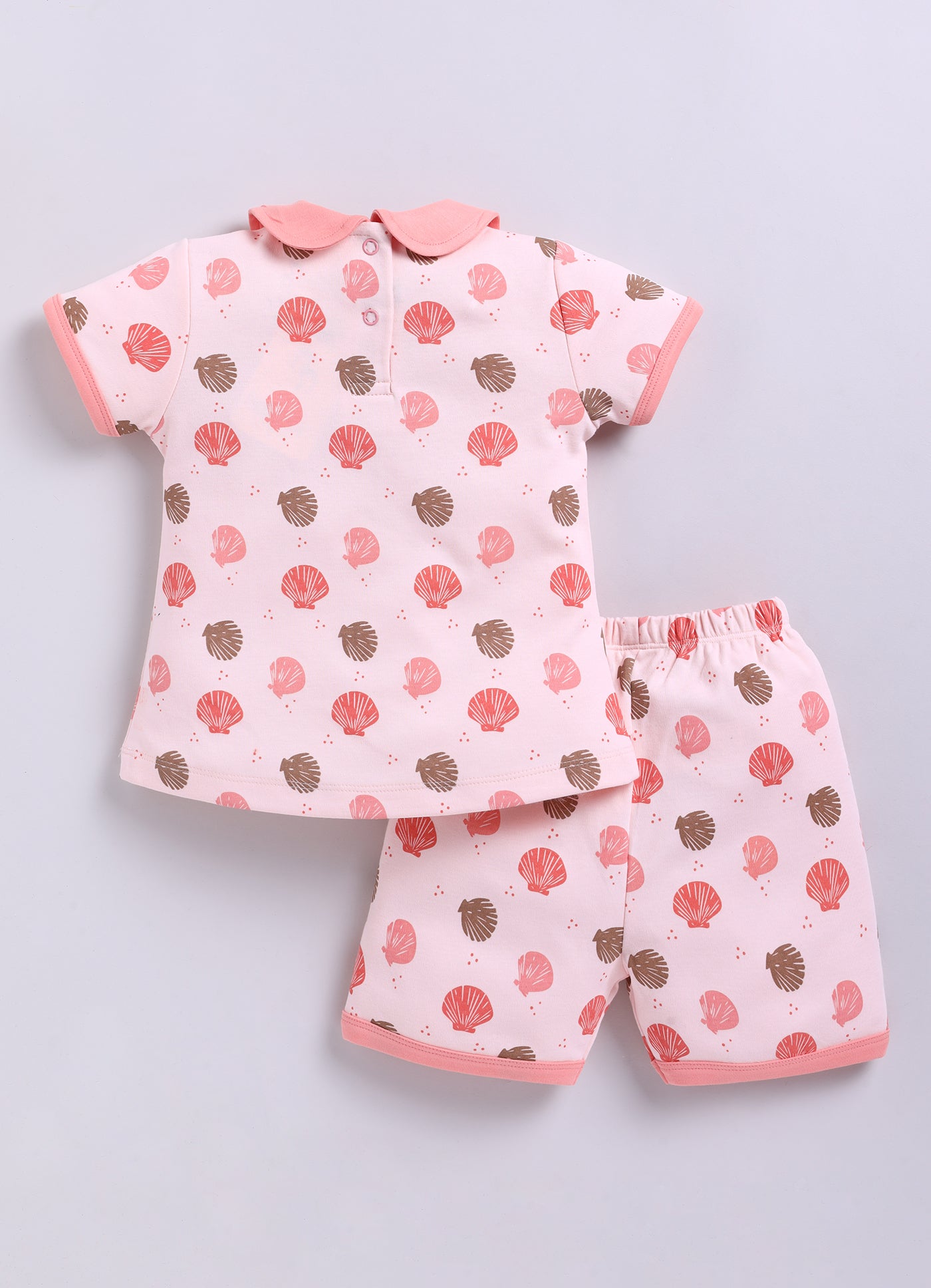 Half Sleeve Top & Bottom for Girls - Coral