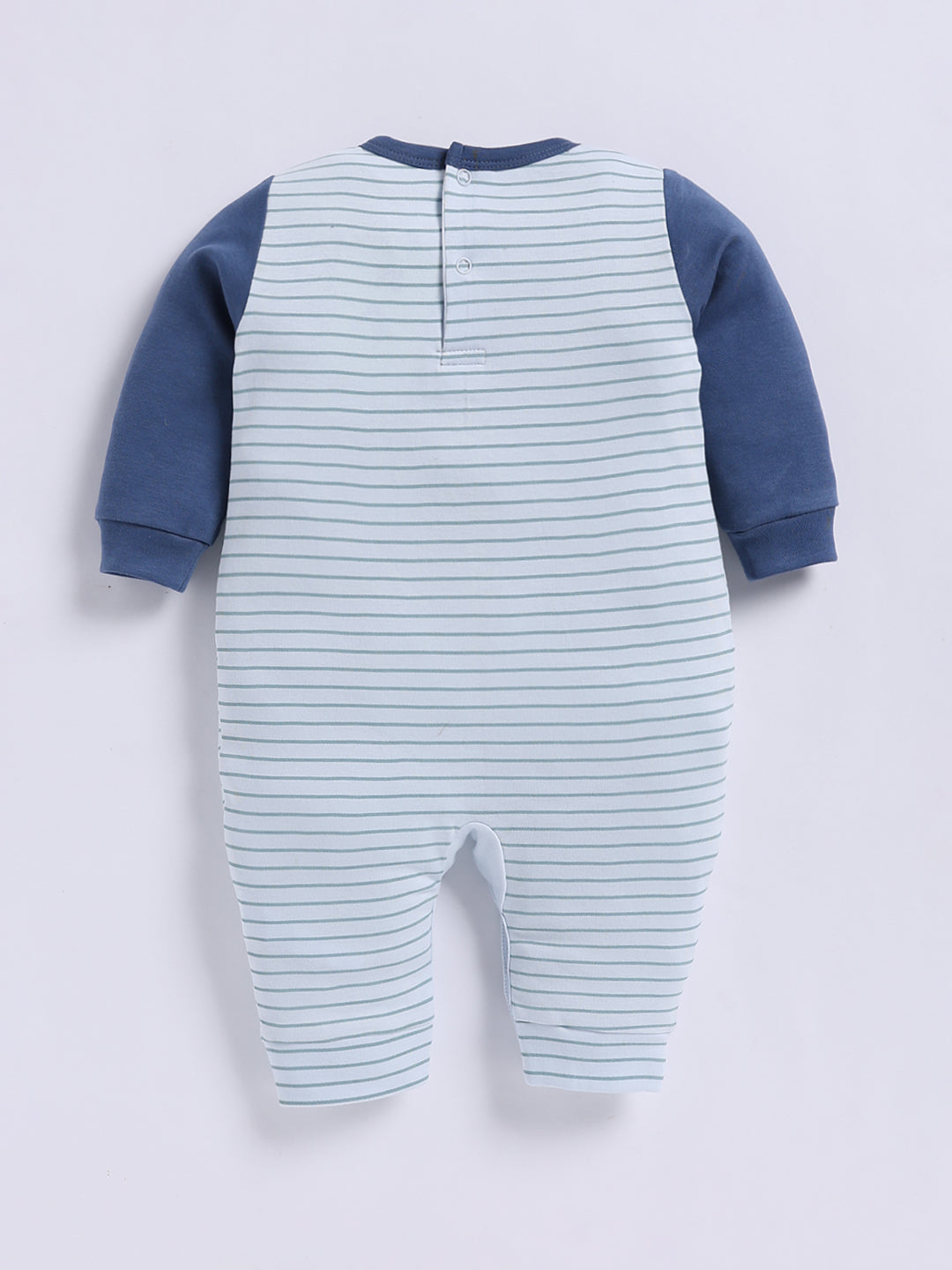 Full Sleeve Romper for Boys – Blue Striped