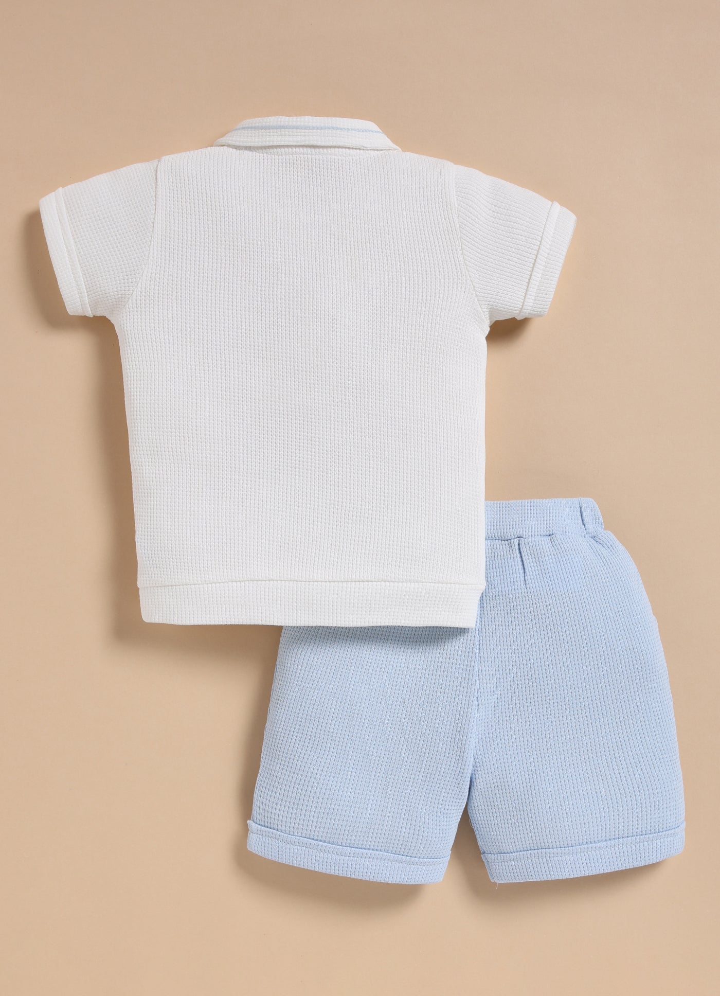 Half-Sleeve Top & Bottom For Boys - Sky Blue Cute Formal