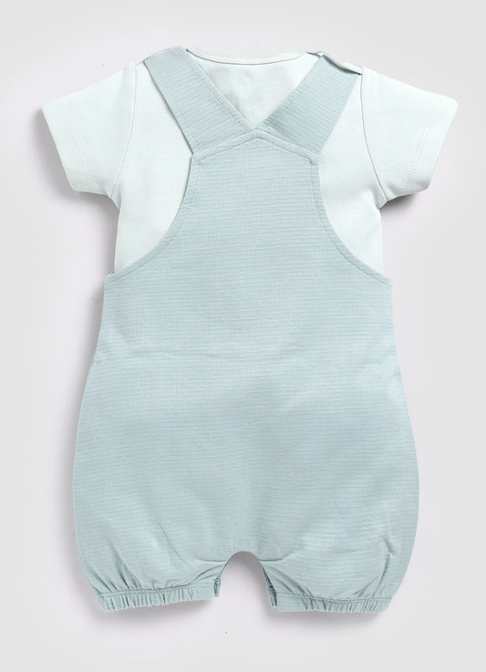 Cute Bunny Baby Boy Dungaree-Green
