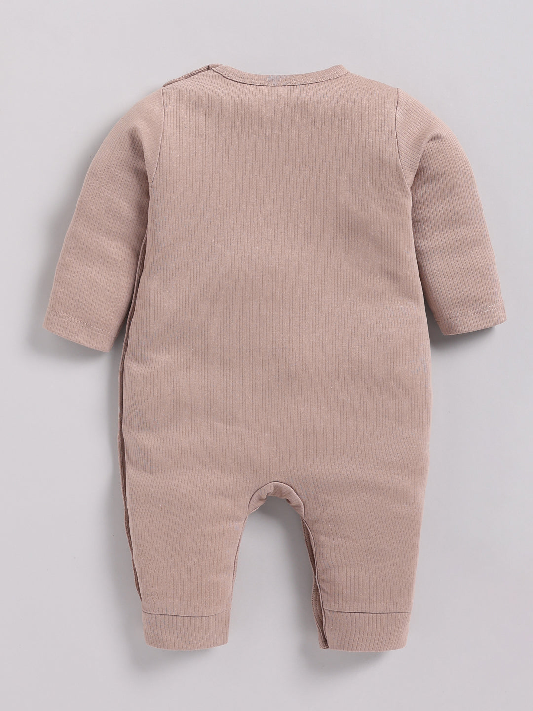 Full Sleeve Romper for Boys – Dusty Pink Woodland Animal Ribbed