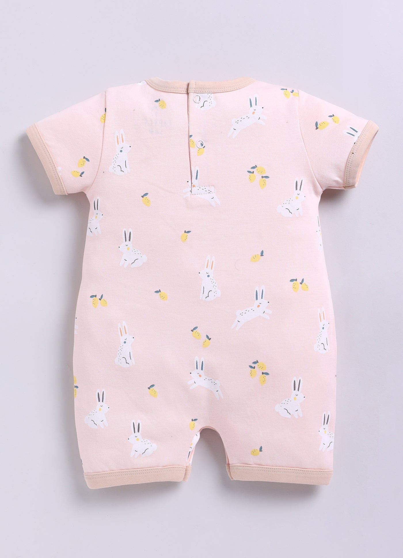 Half Sleeve Romper for Girls - Rose