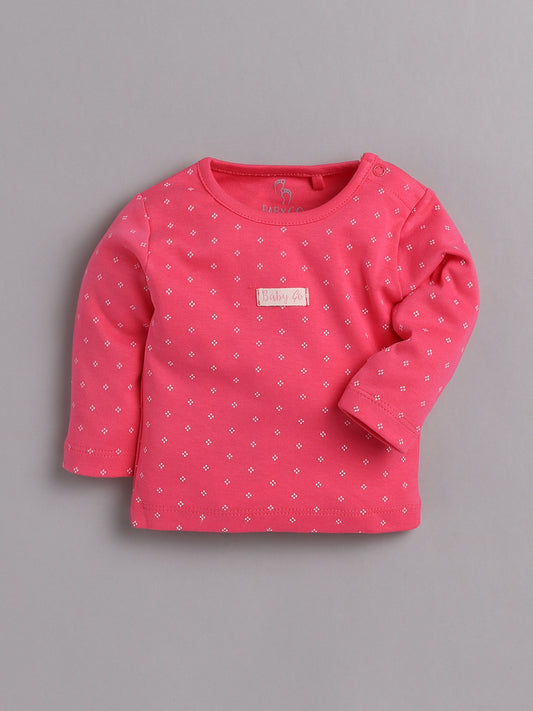 Baby full sleeve Cotton Dress/T-shirts pant set clothes for Baby Girl FUSHIA