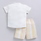 Baby Boy Designer Half T Shirt & Short Set-Beige