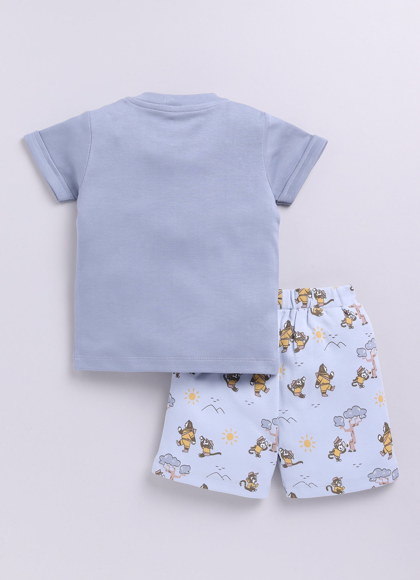 Baby Boy Have Fun printed Half T-Shirt and Shorts Set-Blue