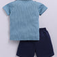Baby Boy Collar Half T Shirt & Shorts Set-Green
