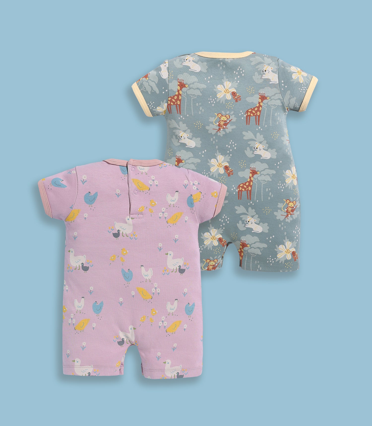 Half Sleeve Romper for Girls - Stone & Olive