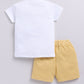 Cute Tiger Designed Baby Boy Half T Shirt & Short Set-LIME YELLOW