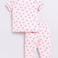Bear Printed Baby Girl Half Sleeves Night Suit-PINK