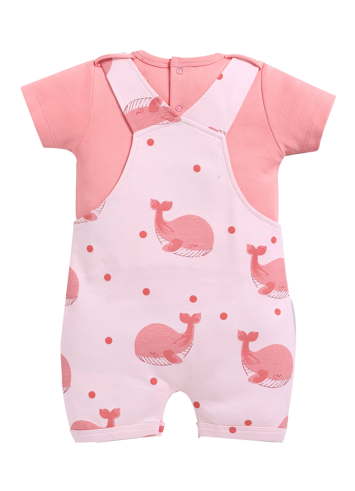 Half Sleeve Dungaree for Girls - Teal