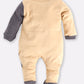 Designer Printed Full Sleeves Romper For Baby Boys BEIGE & OLIVE