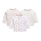 Baby Boys & Baby Girls Printed Pure Cotton T Shirt  (White, Pack of 3)