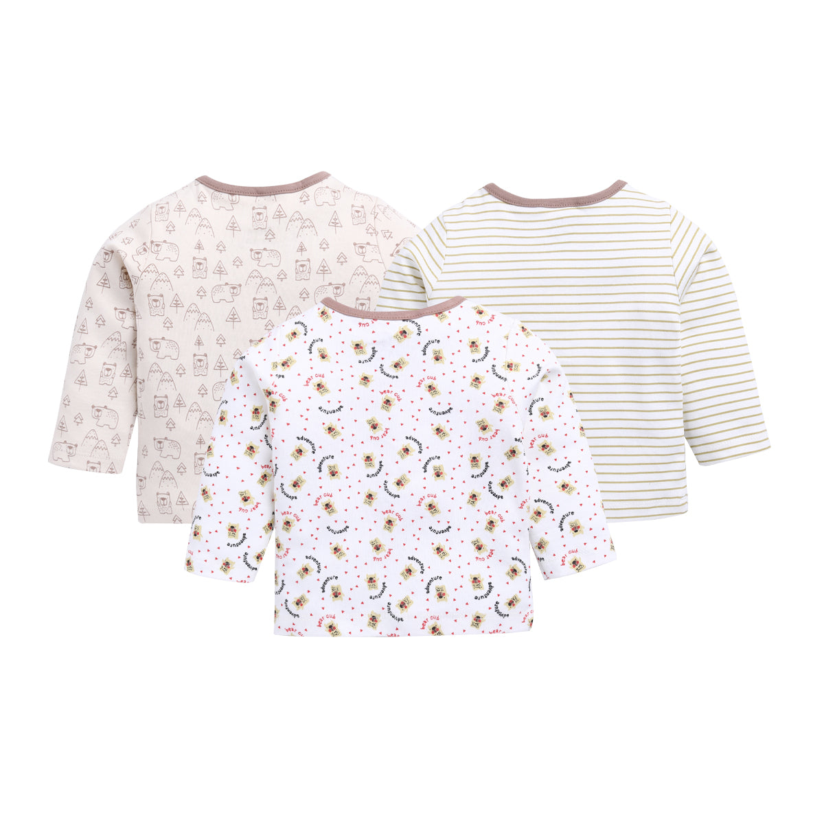Baby Boys & Baby Girls Printed Pure Cotton T Shirt  (White, Pack of 3)