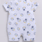 Hedgehog Happiness Baby Boy Summer Romper, Soft Cotton & Cute Print-GREY