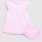 Half Sleeve Coller Neck Baby Girl Frock/Dress-Pink
